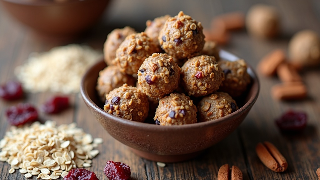 Nut butter with apples and energy bites