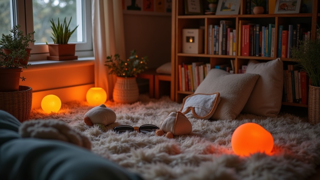MindfulBand wearable next to calming kids objects